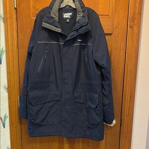 Lands' End Blue Performance Squall Jacket Weather-Resistant